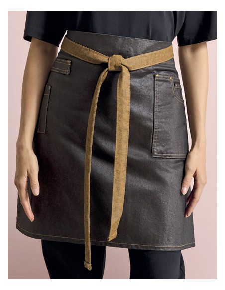PRE-PR135-Division Waxed Look Denim Waist Apron 2